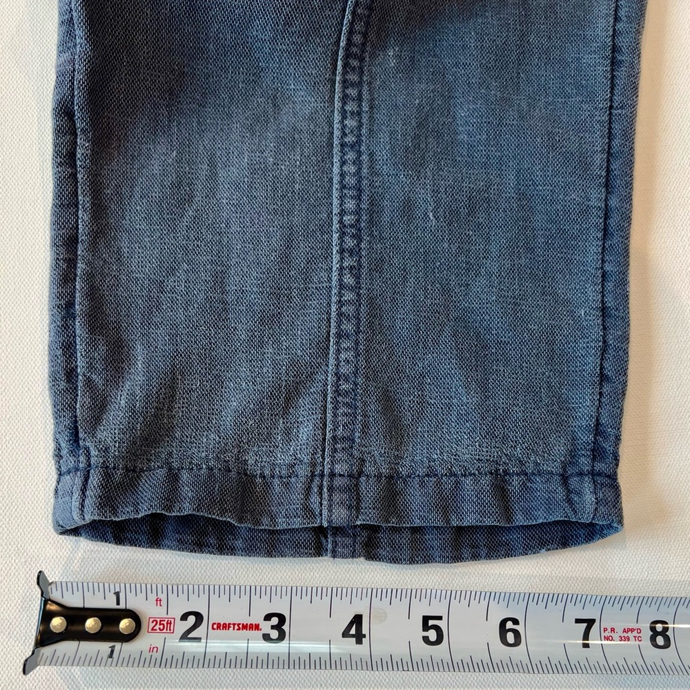 C&C California Linen Washed Denim Braided Pocket Straight Leg Large - Picture 4 of 12
